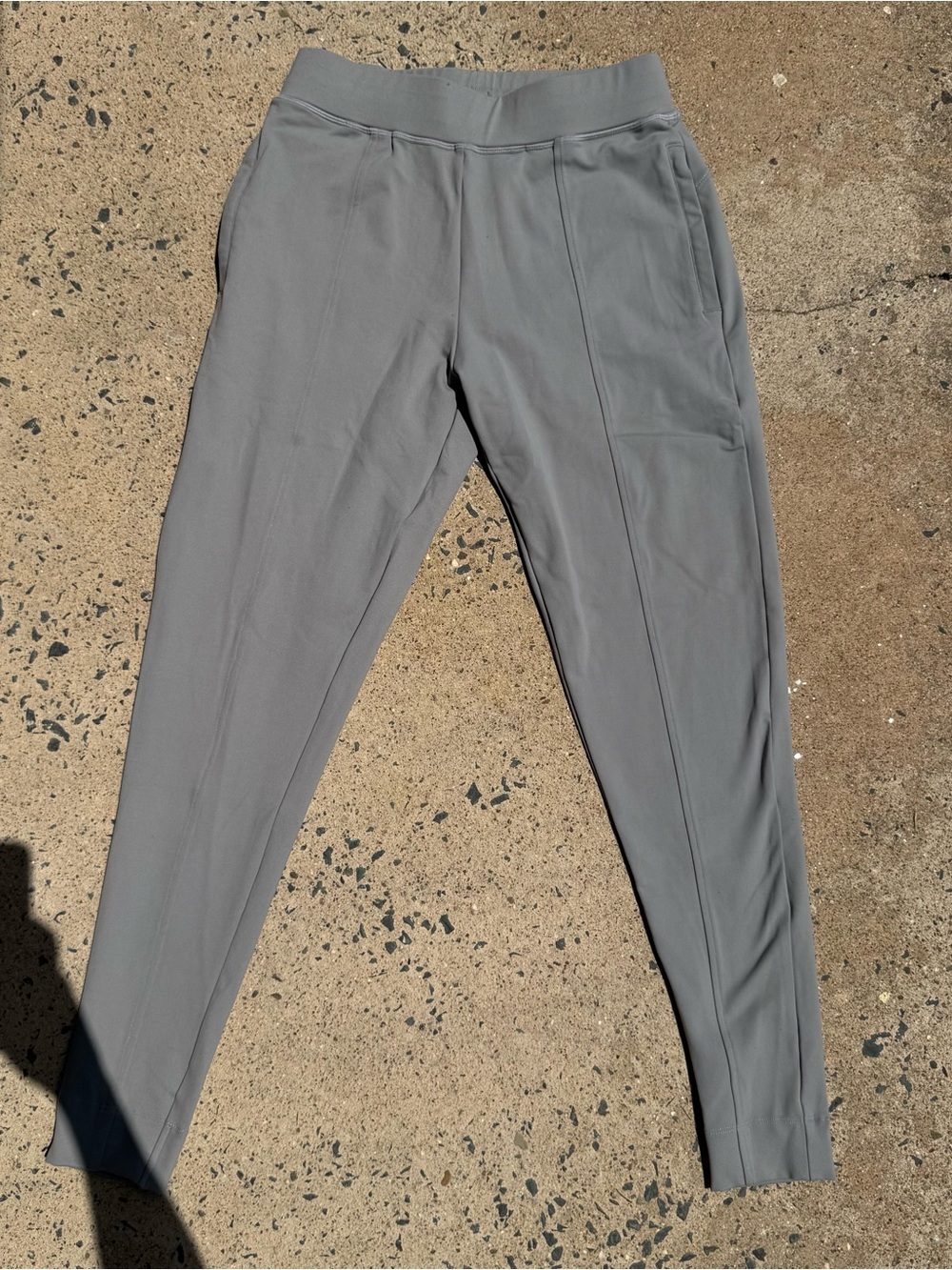 Women’s Gray Tapered Track Pants with Elastic Waist